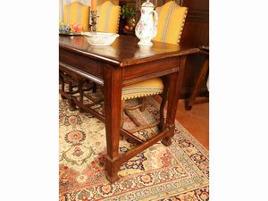 Tavolo da bilioteca in noce  - Asta Arredi e dipinti da un antico palazzo marchigiano - Associazione Nazionale - Case d'Asta italiane