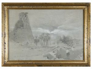 Auguste Gaspard Louis Desnoyers - Paesaggio orientalista