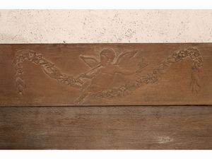 Letto a baldacchino in rovere  - Asta Arredi e dipinti da un antico palazzo marchigiano - Associazione Nazionale - Case d'Asta italiane