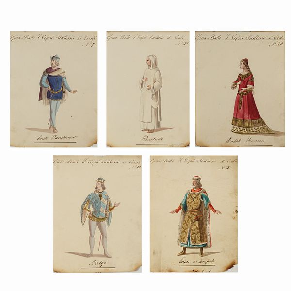 Figurini per I Vespri Siciliani  - Asta Bozzetti e Figurini Web Only - Associazione Nazionale - Case d'Asta italiane