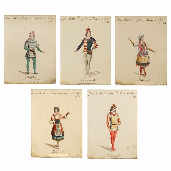 Figurini per I Vespri Siciliani  - Asta Bozzetti e Figurini Web Only - Associazione Nazionale - Case d'Asta italiane