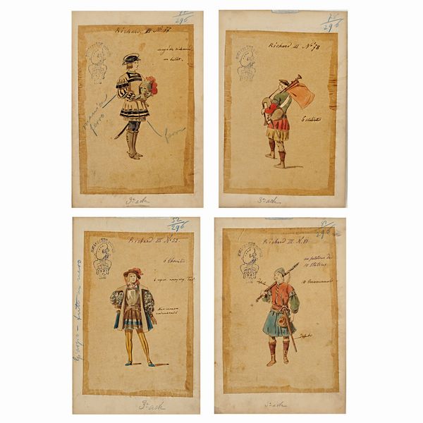 Figurini per Riccardo III  - Asta Bozzetti e Figurini Web Only - Associazione Nazionale - Case d'Asta italiane