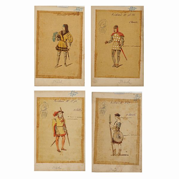 Figurini per Riccardo III  - Asta Bozzetti e Figurini Web Only - Associazione Nazionale - Case d'Asta italiane