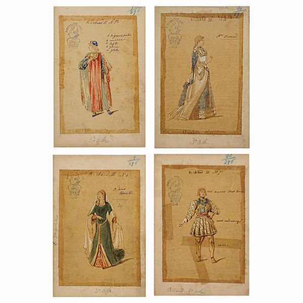 Figurini per Riccardo III  - Asta Bozzetti e Figurini Web Only - Associazione Nazionale - Case d'Asta italiane