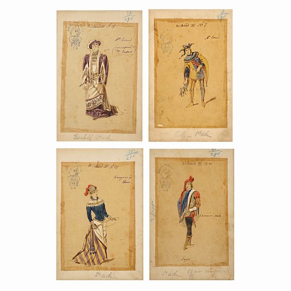 Figurini per Riccardo III  - Asta Bozzetti e Figurini Web Only - Associazione Nazionale - Case d'Asta italiane