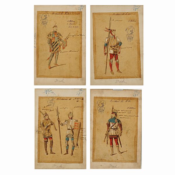 Figurini per Riccardo III  - Asta Bozzetti e Figurini Web Only - Associazione Nazionale - Case d'Asta italiane