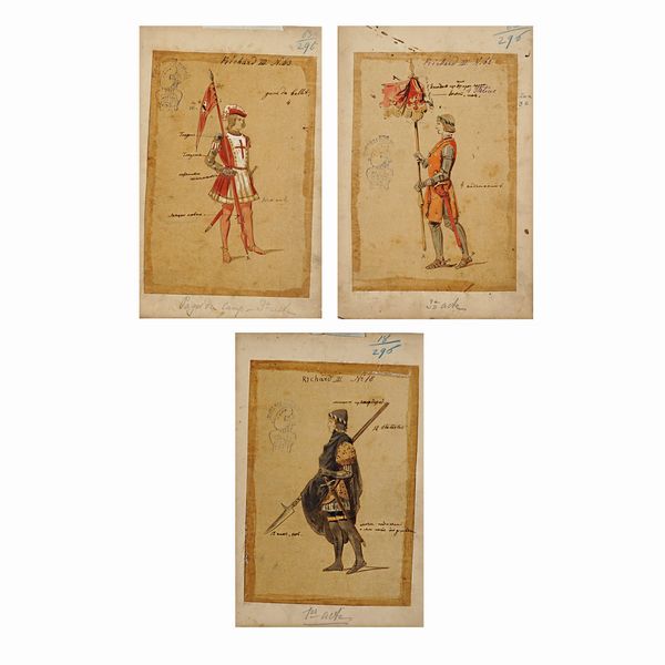 Figurini per Riccardo III  - Asta Bozzetti e Figurini Web Only - Associazione Nazionale - Case d'Asta italiane