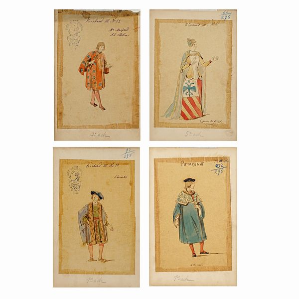 Figurini per Riccardo III  - Asta Bozzetti e Figurini Web Only - Associazione Nazionale - Case d'Asta italiane