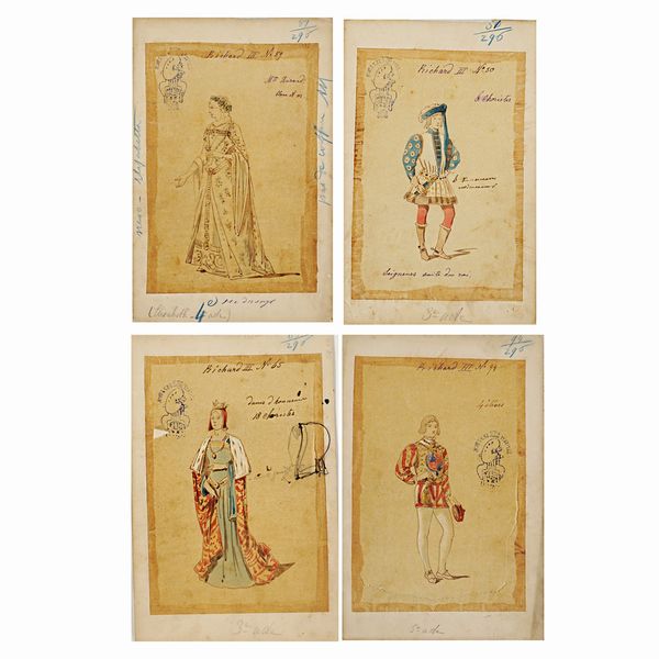 Figurini per Riccardo III  - Asta Bozzetti e Figurini Web Only - Associazione Nazionale - Case d'Asta italiane