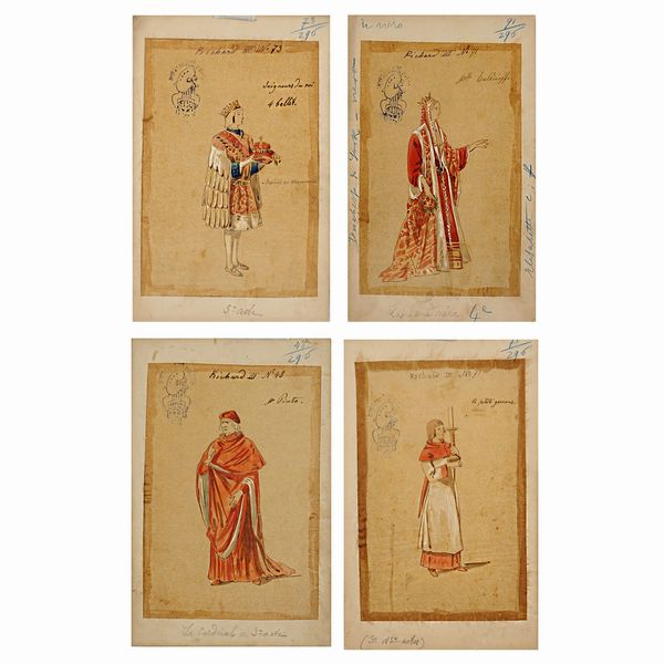 Figurini per Riccardo III  - Asta Bozzetti e Figurini Web Only - Associazione Nazionale - Case d'Asta italiane