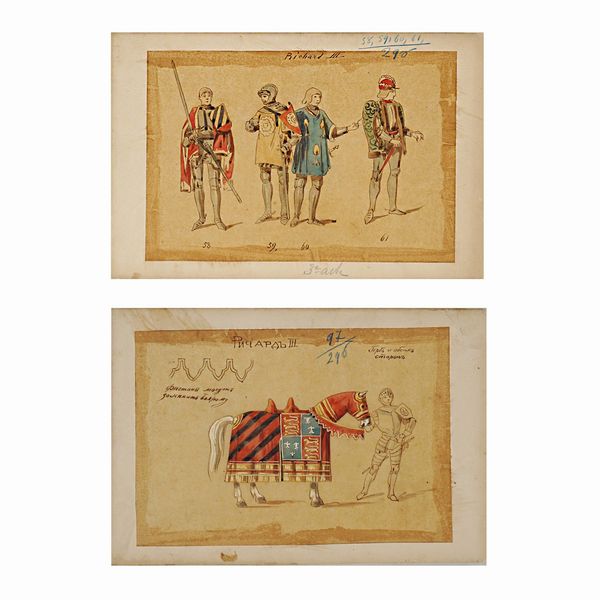 Figurini per Riccardo III  - Asta Bozzetti e Figurini Web Only - Associazione Nazionale - Case d'Asta italiane