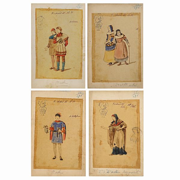 Figurini per Riccardo III  - Asta Bozzetti e Figurini Web Only - Associazione Nazionale - Case d'Asta italiane