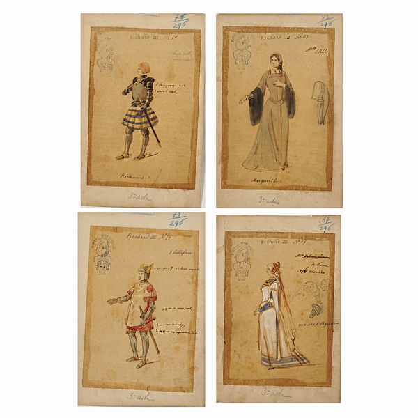 Figurini per Riccardo III  - Asta Bozzetti e Figurini Web Only - Associazione Nazionale - Case d'Asta italiane