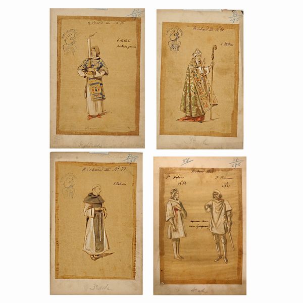 Figurini per Riccardo III  - Asta Bozzetti e Figurini Web Only - Associazione Nazionale - Case d'Asta italiane