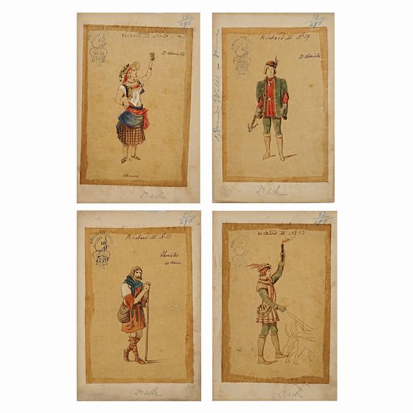 Figurini per Riccardo III  - Asta Bozzetti e Figurini Web Only - Associazione Nazionale - Case d'Asta italiane