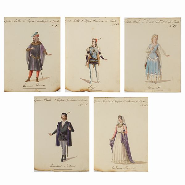 Figurini per I Vespri Siciliani  - Asta Bozzetti e Figurini Web Only - Associazione Nazionale - Case d'Asta italiane