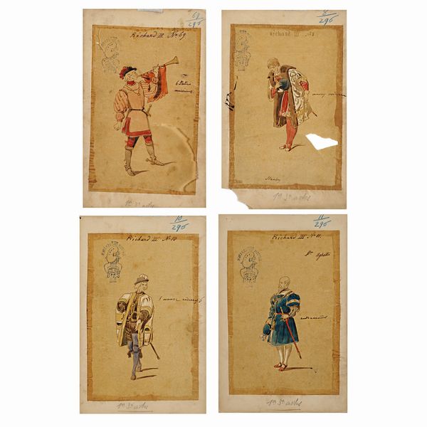 Figurini per Riccardo III  - Asta Bozzetti e Figurini Web Only - Associazione Nazionale - Case d'Asta italiane