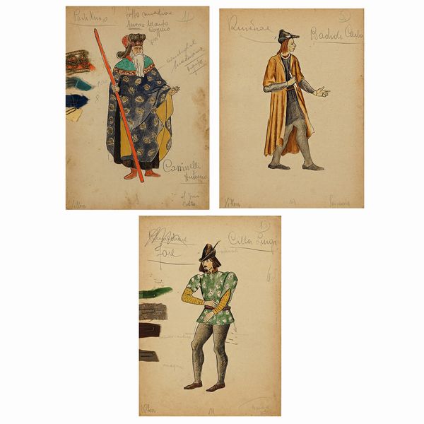 Figurini per Villon  - Asta Bozzetti e Figurini Web Only - Associazione Nazionale - Case d'Asta italiane