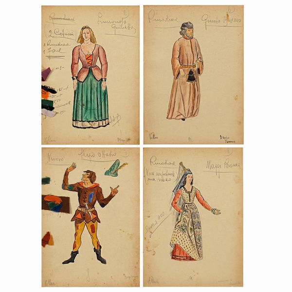 Figurini per Villon  - Asta Bozzetti e Figurini Web Only - Associazione Nazionale - Case d'Asta italiane