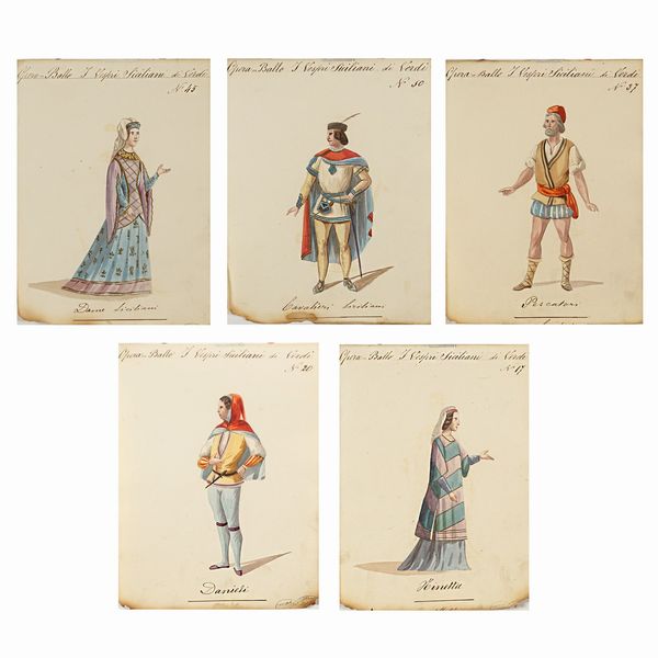 Figurini per I Vespri Siciliani  - Asta Bozzetti e Figurini Web Only - Associazione Nazionale - Case d'Asta italiane