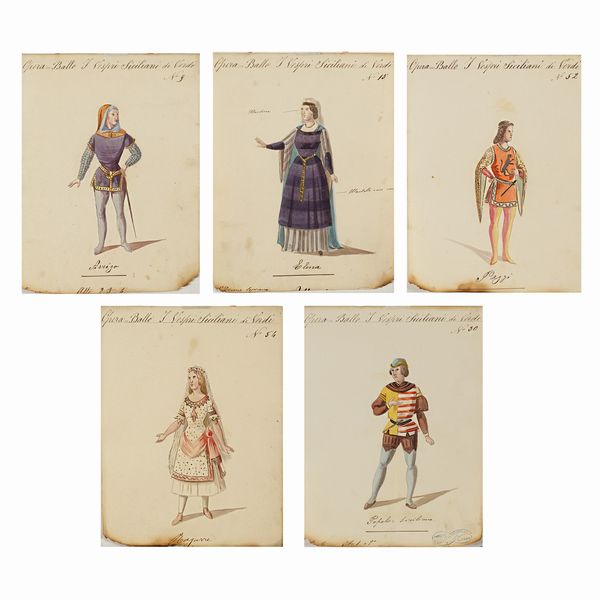 Figurini per I Vespri Siciliani  - Asta Bozzetti e Figurini Web Only - Associazione Nazionale - Case d'Asta italiane