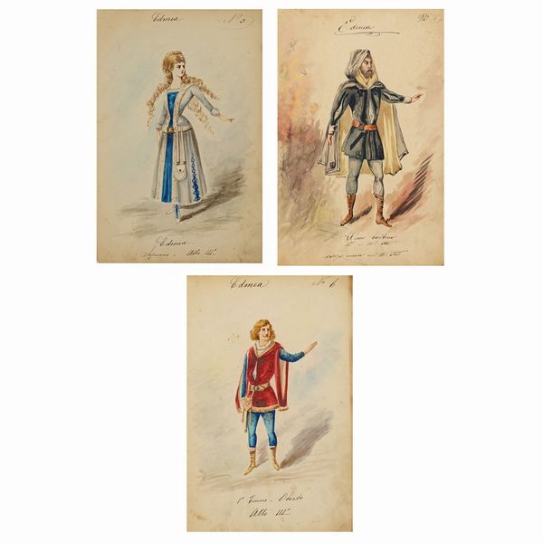 Figurini per 'Edmea  - Asta Bozzetti e Figurini Web Only - Associazione Nazionale - Case d'Asta italiane