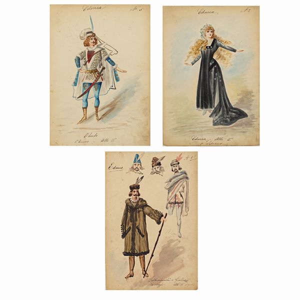 Figurini per 'Edmea  - Asta Bozzetti e Figurini Web Only - Associazione Nazionale - Case d'Asta italiane