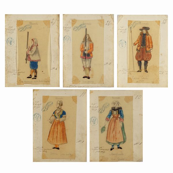 Figurini per Dinorah  - Asta Bozzetti e Figurini Web Only - Associazione Nazionale - Case d'Asta italiane