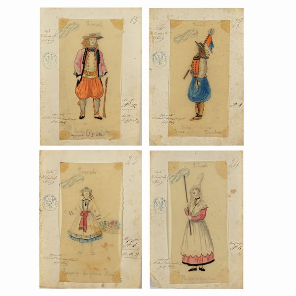 Figurini per Dinorah  - Asta Bozzetti e Figurini Web Only - Associazione Nazionale - Case d'Asta italiane