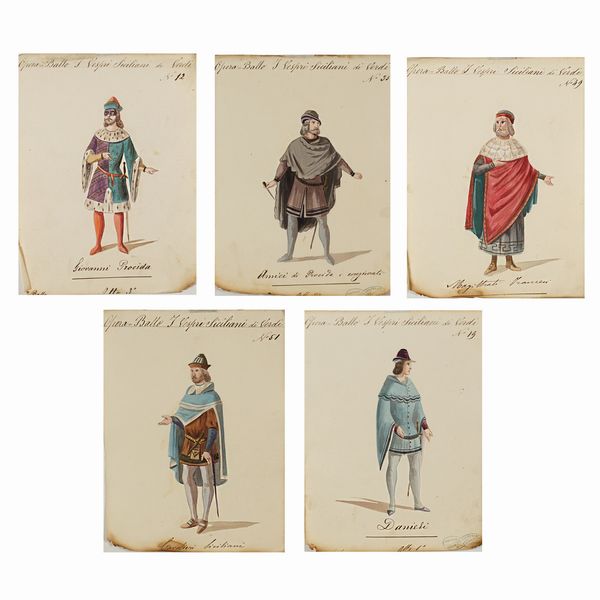 Figurini per I Vespri Siciliani  - Asta Bozzetti e Figurini Web Only - Associazione Nazionale - Case d'Asta italiane