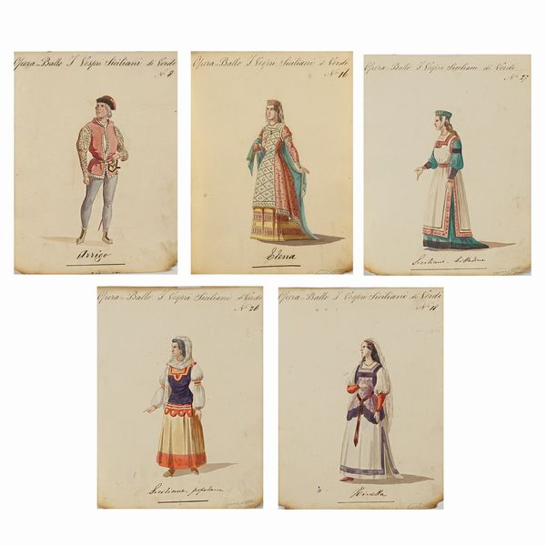 Figurini per I Vespri Siciliani  - Asta Bozzetti e Figurini Web Only - Associazione Nazionale - Case d'Asta italiane