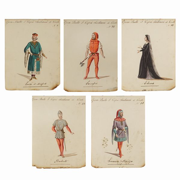 Figurini per I Vespri Siciliani  - Asta Bozzetti e Figurini Web Only - Associazione Nazionale - Case d'Asta italiane