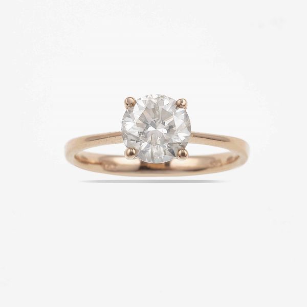 Anello con diamante taglio brillante di ct 1.62  - Asta Gioielli - Associazione Nazionale - Case d'Asta italiane