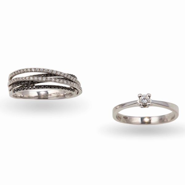 Lotto composto da due anelli con diamanti  - Asta Gioielli - Associazione Nazionale - Case d'Asta italiane