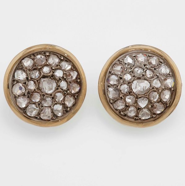 Orecchini con diamanti taglio a rosa  - Asta Gioielli - Associazione Nazionale - Case d'Asta italiane