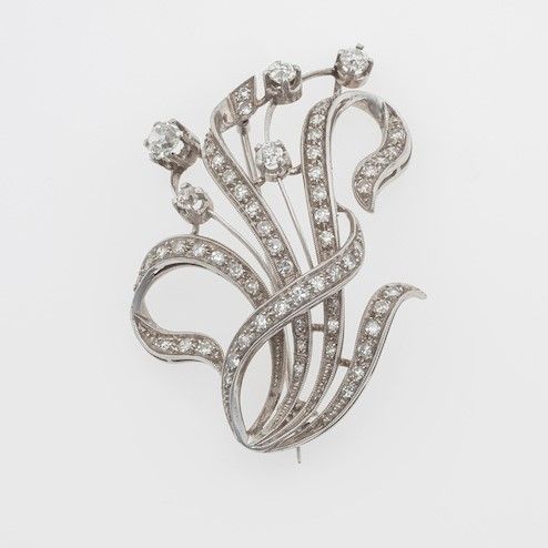 Spilla con diamanti  - Asta Gioielli - Associazione Nazionale - Case d'Asta italiane