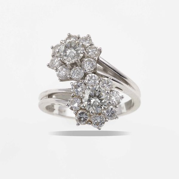 Anello contrari� con diamanti taglio brillante per ct 1.60 circa  - Asta Gioielli - Associazione Nazionale - Case d'Asta italiane