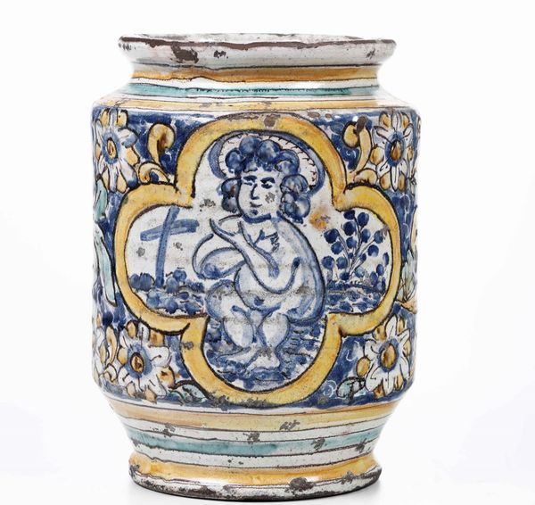 Albarello<BR>Sicilia, Caltagirone, XX secolo (?)  - Asta Maioliche, Porcellane e Vetri - Associazione Nazionale - Case d'Asta italiane