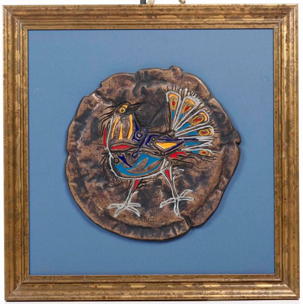 Targa con gallo<BR>Luciano Minguzzi (19112004)  - Asta Maioliche, Porcellane e Vetri - Associazione Nazionale - Case d'Asta italiane