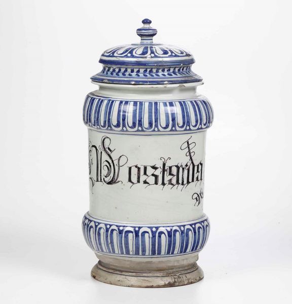 Grande albarello con coperchio<BR>Italia settentrionale, probabilmente Veneto, XVIII secolo  - Asta Maioliche, Porcellane e Vetri - Associazione Nazionale - Case d'Asta italiane