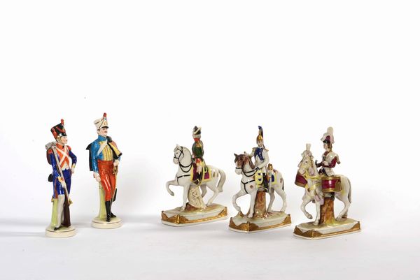 Figurine di militari<BR>Turingia, XX secolo  - Asta Maioliche, Porcellane e Vetri - Associazione Nazionale - Case d'Asta italiane