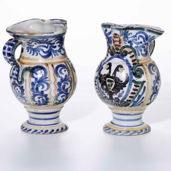 Coppia di boccali<BR>Pesaro, prima met del XIX secolo  - Asta Maioliche, Porcellane e Vetri - Associazione Nazionale - Case d'Asta italiane