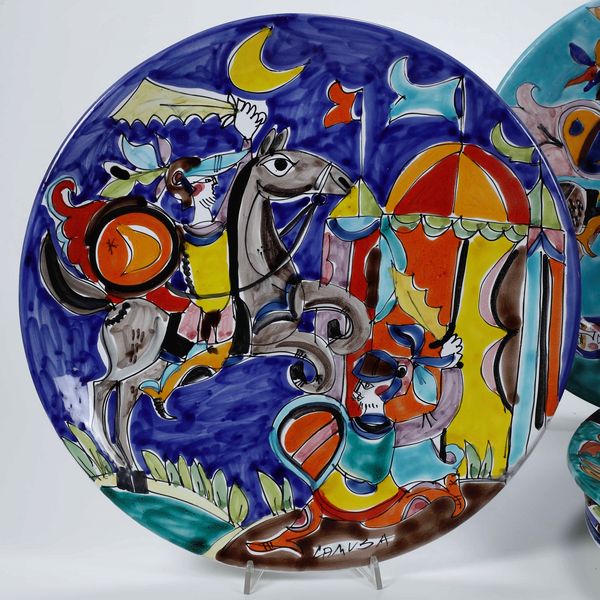 Dodici piatti<BR>Palermo, Manifattura La Musa, seconda met del XX secolo  - Asta Maioliche, Porcellane e Vetri - Associazione Nazionale - Case d'Asta italiane