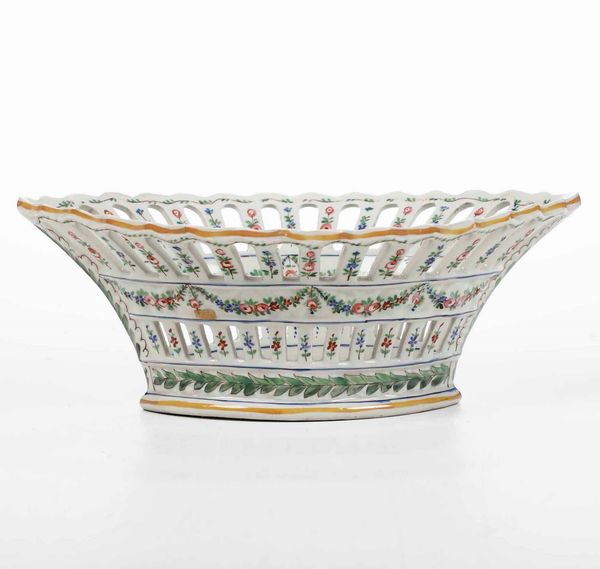 Cestino, XX secolo  - Asta Maioliche, Porcellane e Vetri - Associazione Nazionale - Case d'Asta italiane