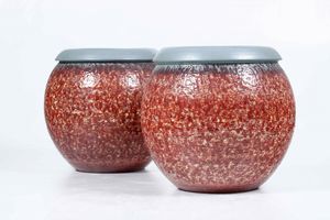 Coppia di cachepot<BR>Albisola Marina, manifattura Giuseppe Mazzotti, 1903-1944  - Asta Maioliche, Porcellane e Vetri - Associazione Nazionale - Case d'Asta italiane