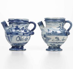 Due boccali<BR>Liguria, XVIII secolo  - Asta Maioliche, Porcellane e Vetri - Associazione Nazionale - Case d'Asta italiane