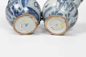 Due boccali<BR>Liguria, XVIII secolo  - Asta Maioliche, Porcellane e Vetri - Associazione Nazionale - Case d'Asta italiane