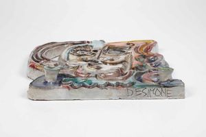 Bassorilievo con Eolo<BR>Palermo e/o Roma, Manifattura De Simone Maioliche d'Arte, ultimo terzo del XX secolo<BR>  - Asta Maioliche, Porcellane e Vetri - Associazione Nazionale - Case d'Asta italiane