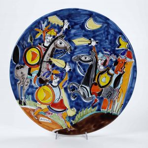 Dodici piatti<BR>Palermo, Manifattura La Musa, seconda met del XX secolo  - Asta Maioliche, Porcellane e Vetri - Associazione Nazionale - Case d'Asta italiane