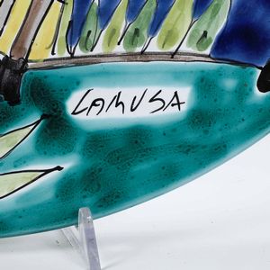 Dodici piatti<BR>Palermo, Manifattura La Musa, seconda met del XX secolo  - Asta Maioliche, Porcellane e Vetri - Associazione Nazionale - Case d'Asta italiane